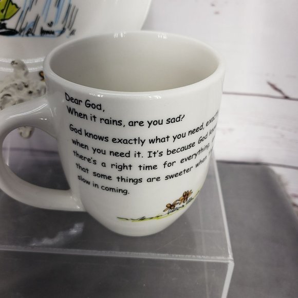 Royal Norfolk Dear God Porcelain Plate And Saucer‎ When It Rains Are You Sad - Picture 4 of 11